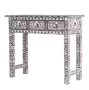 Table console mobile en os incrusté de style bohème, best-seller, fabrication artisanale, ottoman en métal moderne, couleur et taille personnalisées, pour la maison - Product Image 4