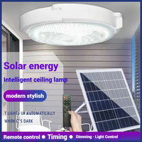 Lampu Langit-langit LED Tenaga Surya Tahan Air dengan Remote Control Kabel 5m untuk Rumah Dalam Ruangan Kamar Tidur Ruang Tamu Balkon Koridor Gudang