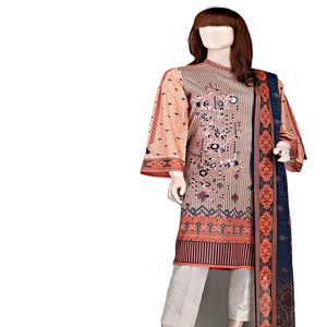Tela de lino de 3 piezas con costuras personalizadas Sari Lehenga Choli Salwar-Long Daily Casual Wear Fiestas Réplicas de lino - Product Image 1