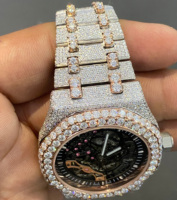 Montre de luxe pour homme la plus vendue avec design personnalisé, diamants taillés Moissanite, boîtier en acier inoxydable, cadran en verre, style charmant