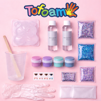 Tofoam Vente en gros Kit de pâte à modeler cristalline mignonne et souple, jouet sûr pour enfants, pour loisirs créatifs et bricolage, avec œufs de Pâques à presser