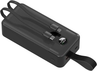 Banque d'alimentation portable haute capacité 50000mAh au lithium polymère, charge rapide PD 22.5W avec ports USB et Type-C et câble