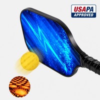 Set Raket Pickleball Fiberglass Bersertifikasi USAPA, Teruji, 2 Raket 4 Bola 1 Tas Jinjing, Untuk Luar Ruangan, Keluarga, Grosir