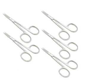 กรรไกรตัดม่านตาแบบแมนนวล 5 ชิ้น ขนาด 4.5 นิ้ว ทำจากสแตนเลสสตีล สำหรับการผ่าตัด/การแพทย์/สัตวแพทย์ ใช้ซ้ำได้ ดีไซน์รักษ์โลก - Product Image 2