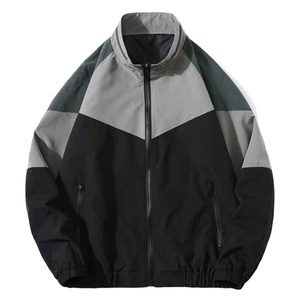 Custom Embroidery Zipper Streetwear Hip Hop Jackets 2025 Contrast Color Stitching Casual Drop Shoulder Baseball Design Winter - Product Image 2