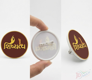 Custom Acrylic Pocket Badge Pin with Custom Logo & Color Branding 75x20mm Custom Shape Digital Printing - Product Image 1