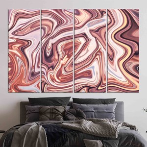 Impresión en lienzo de mármol rosa: arte abstracto moderno para pared, JUEGO DE 4 LIEÑOS - Product Image 1