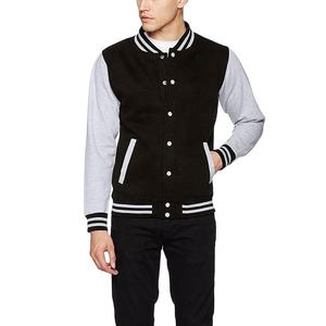 Men's <b>Slim</b> <b>Fit</b> High Street Letterman <b>Jacket</b> Front Windproof Stand Collar Breathable Fabric New Arrival Wholesale Varsity Design - Product Image 1