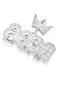 Pendentif de luxe en argent 925 plaqué or rhodié 14 carats avec moissanite taille ronde, motif couronne, pour le succès, pendentifs et breloques raffinés, cadeau - Product Image 6