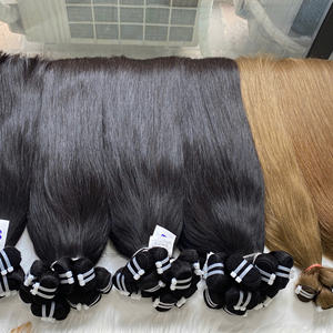 Cheveux naturels lisses de haute qualité, cheveux vietnamiens ondulés, cheveux vierges Remy naturels 1B, tissage professionnel de grande longueur, machine - Product Image 3