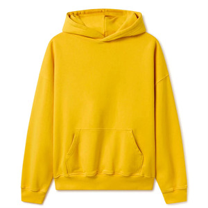 Sweat-shirt à capuche uni jaune unisexe |   Sweat-shirt uni de couleur unie |   Sweat-shirt streetwear en gros personnalisé - Product Image 1