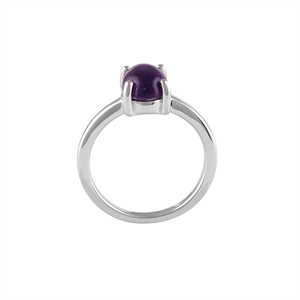 Shah Gems Women's Natural Amethyst Solitaire <b>Ring</b> <b>925</b> Sterling <b>Silver</b> Crystal <b>Rings</b> - Product Image 3