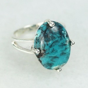 Vente en gros de bagues en argent sterling 925 plaqué argent, turquoise tibétain naturel, bijoux en acier fin faits à la main, dernières tendances de la mode - Product Image 2