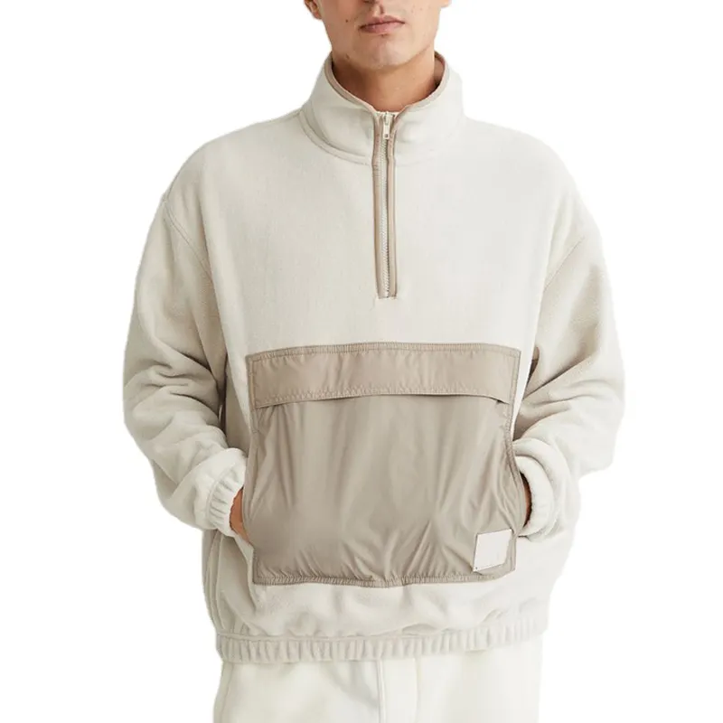 Jaqueta Sherpa com capuz para homens de inverno pesado personalizada OEM moda velo jaqueta para homens