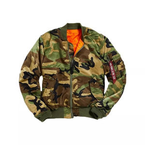 Veste universitaire en satin décontractée et élégante pour hommes, solide, manches longues, broderie, camouflage, poche imprimée par sublimation, état neuf - Product Image 5