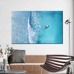 Minimal Beach Surf Canvas Print - Coastal <b>Summer</b> <b>Decor</b>,1P:Gallery Wrapped - Product Image 1