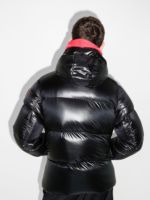 Mantel bulu angsa hangat tebal pria, jaket Puffy dengan tudung kerah ukuran Plus Puffer dengan isi katun, dekorasi kancing penutup ritsleting