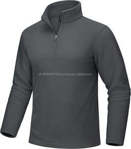 Sudadera informal con cremallera de cuarto de talla XL para hombre, jerséis de manga larga con cuello simulado, jerséis bordados básicos de Color sólido, diseño forrado - Product Image 1