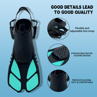 Palmes de plongée en apnée pour adultes, en silicone, réglables, à talon ouvert, à lame courte, submersibles, pour la plongée sous-marine et la natation