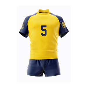 OEM personalizado ropa deportiva sublimada Rugby Jersey y pantalones cortos conjunto Plus tamaño bajo MOQ precio de fábrica al por mayor - Product Image 1