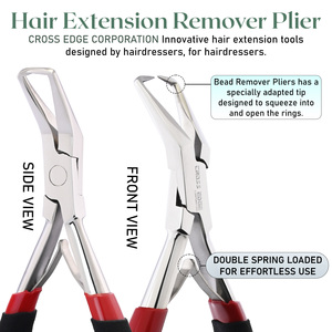 Outils d'extension de cheveux professionnels pour les extensions de cheveux Pince à enlever les micro perles avec pince à cheveux en caoutchouc souple antidérapante - Product Image 2