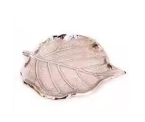 Produit de restauration Plateau de service fantaisie en métal et aluminium Plateau décoratif en métal en forme de feuille à vendre - Product Image 5