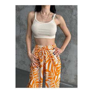 Pantaloni Casual a gamba larga in lino collezione base con tasca elastica in vita - Product Image 5
