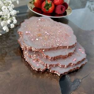 Sous-verres en résine de luxe faits à la main tampons carrés de couleur personnalisables pour ensemble de table de tapis de cuisine meilleur prix - Product Image 2