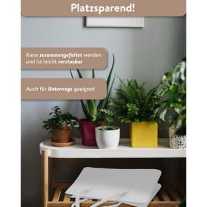 Sac de transport blanc moderne en feutre pour bûches avec écran, en toile cirée - Product Image 1