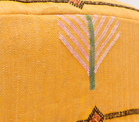 Jaune Cactus Soie Tapis Pouf Marocain À La Main Carré Ottoman Traditionnel Décor À La Maison pour Chambre En Plein Air Bohème Soie Coussins