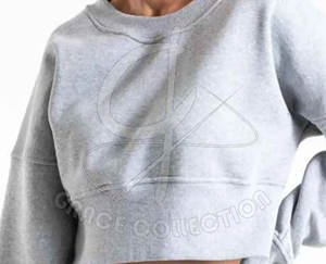 Sudadera de entrenamiento de gimnasio de manga larga recortada personalizable 100% algodón logotipo frontal para ejercicio de invierno - Product Image 4