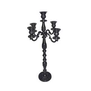 Durable Quality Hotel Centerpiece Decorative Candle Stand Design <b>Black</b> Coated Five Arms <b>Candelabra</b> Candle Stand - Product Image 4