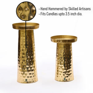 Porte-bougies en métal martelé artisanal de luxe |   Centres de table décoratifs pour mariages, événements et décoration intérieure - Product Image 3