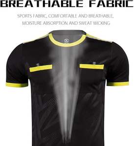 Uniforme de Árbitro de Fútbol Profesional Unisex Incluye Pantalones Cortos de Manga Corta de Licra/Algodón de Secado Rápido - Product Image 3