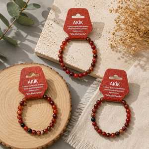 DAFNI BIG PAZAR Bohemia <b>Beaded</b> <b>Bracelet</b> with Natural Stone Precious Metal Alloy Micro Insert Unisex Gift From Istanbul - Product Image 5