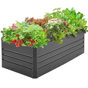 <b>Rectangle</b> new arrival galvanized metal outdoor garden plant & fruits guard raised bed kit <b>planter</b> box with customized finished - Product Image 2