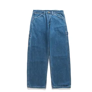 Người đàn ông trang phục baggy phù hợp với màu xanh đậm jeans Quần thiết kế quần lỏng mới phát hành phù hợp với denim cực Skate Quần Baggy Jeans