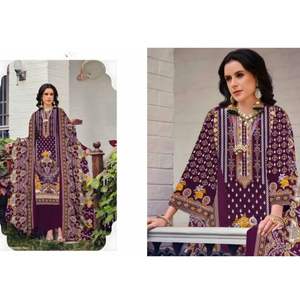 ชุดเดรสปาร์ตี้ผ้าฝ้ายเนื้อนุ่มทันสมัย พร้อมเสื้อและกางเกงพร้อมผ้าคลุมไหล่ - ชุดแห้งเร็ว ไม่ยับง่าย ใส่ได้ทุกฤดู - Product Image 4