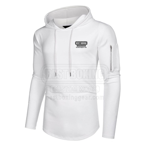 Vente en gros de sweats à capuche de fitness en coton mélangé polyester avec logo personnalisé sweats à capuche de fitness imperméables pour hommes à l'extérieur - Product Image 2