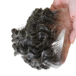 วิกผมคนแท้สีเงินสีเทาเวียดนาม100% ผมต่อแบบธรรมชาติใช้เกลือสีเทาเข้มและมัดผมลอนลึก - Product Image 3