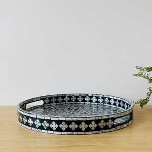 Bandejas para servir de madreperla con fregona Hoteles y restaurante Bandejas con incrustaciones de hueso de faizacraft - Product Image 4