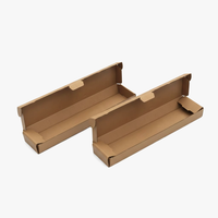 Boîte d'emballage en carton longue, personnalisable avec logo imprimé, en papier kraft, pliable, pour mini-burgers, sushis, emballage cadeau