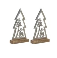 Ornement d'arbre de Noël de conception haut de gamme avec base en bois, arbre de Noël de table vintage, sculpture d'arbre de Noël