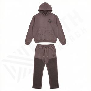 Conjunto Deportivo para Hombre OEM, 100% Algodón, Chándal Personalizado y Elegante, Ropa Casual, Sudadera con Capucha, Conjunto de Dos Piezas, Traje Deportivo para Gimnasio y Entrenamiento - Product Image 1