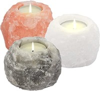 Bougeoir Sculpté Fleur Style Naturel Rose Sel De L'Himalaya Lampe Nautique Décoration De La Maison pour L'artisanat Naturel De Noël