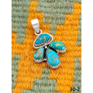 Southwest Style <b>Emerald</b> Valley Turquoise & Sterling Silver <b>Pendant</b> Ethereal Bezel Setting Inlay - Product Image 1