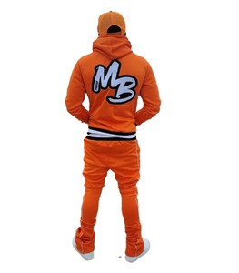 Nuevo diseño bordado apilado hombres Flare chándal acampanado chándal apilado chándal hombres ropa de calle - Product Image 5