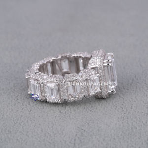 Personalizado completo Moissanite diamante 925 plata esterlina redondo y corte esmeralda accesorios de claridad joyería de moda anillo de Hip Hop - Product Image 3