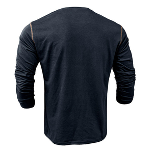 2025 New Arrival Customized <b>Men's</b> Plus Size <b>Henley</b> <b>Shirts</b> 100% Cotton Lightweight and Breathable for Indoor and Outdoor Use - Product Image 3