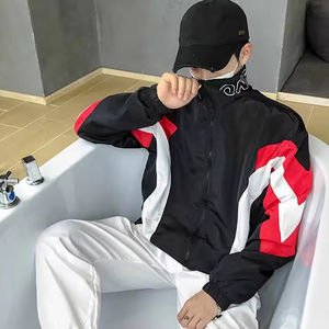 Vestes coupe-vent réversibles imperméables à col montant en toile pour hommes, style tendance, vente en gros, faible MOQ - Product Image 5